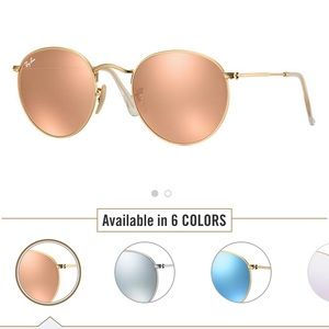 Ray-Ban like new round gold flash sunglasses